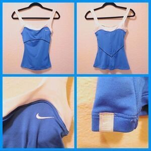 Nike Blue and White Women's Top